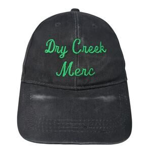 Dry Creek Merc Strapback Baseball Cap Black One Size Adjustable Embroidered KNG